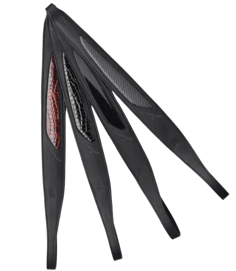 Mono Dressage Stirrup Leathers GOLD LINE with detail